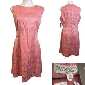 Eva Mendes New York & Company dress Womens Sz 18 Pink Floral Back Zip Sleeveless